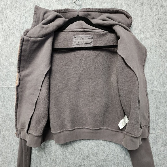 Frank & Eileen Tee Lab Zip Hoodie Sweatshirt Womens Small Worn Edge Crop Gray - Picture 5 of 11